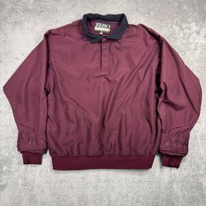 Vintage Zero Restriction Golf Outerwear Houndstooth Windbreaker Jacket Burgundy